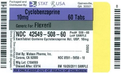Principal Display Panelcyclobenzaprine 10mg 30 Tabletsndc: 42549-508-30 (Cyclobenzaprine 10mg  508)